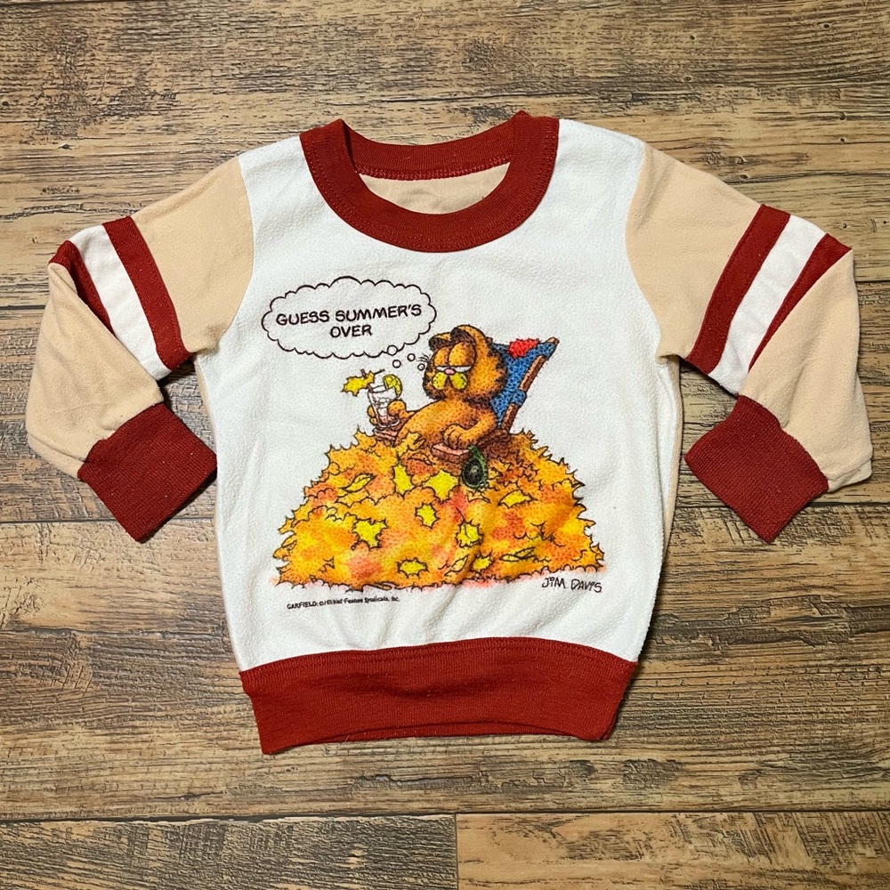 Vintage 1978 Garfield 'Guess Summer's Over' Toddler Long Sleeve Pullover